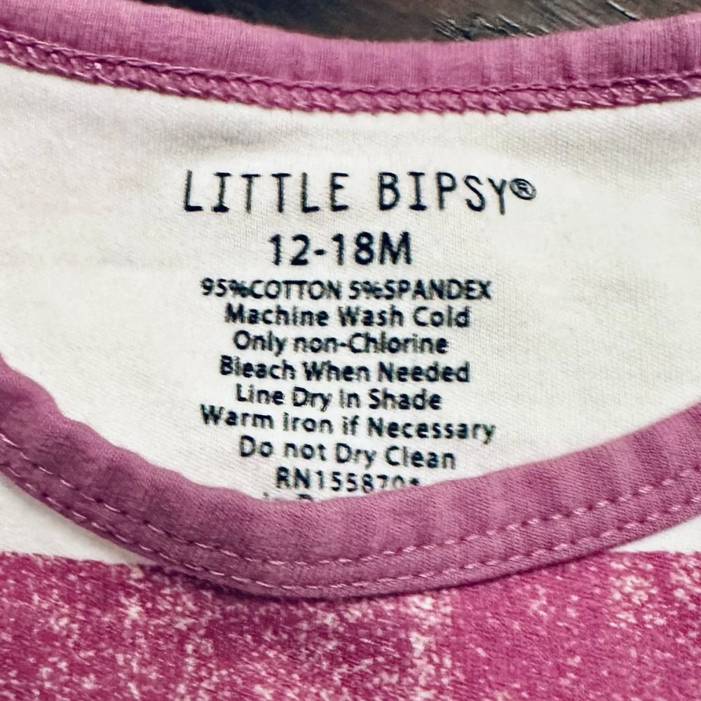 Little Bipsy Watercolor Striped Shorty Dusty Plum Size 12-18 months